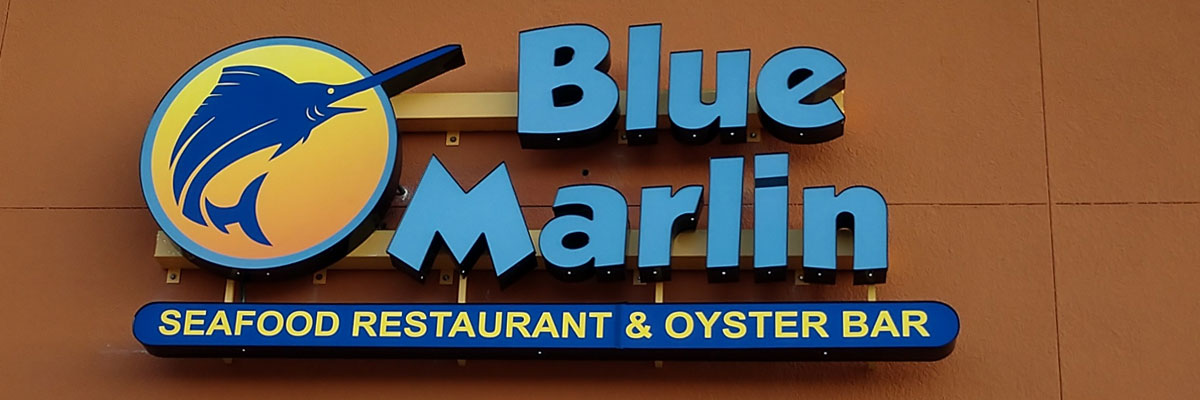 Blue Marlin Channel Letter Raceway Sign